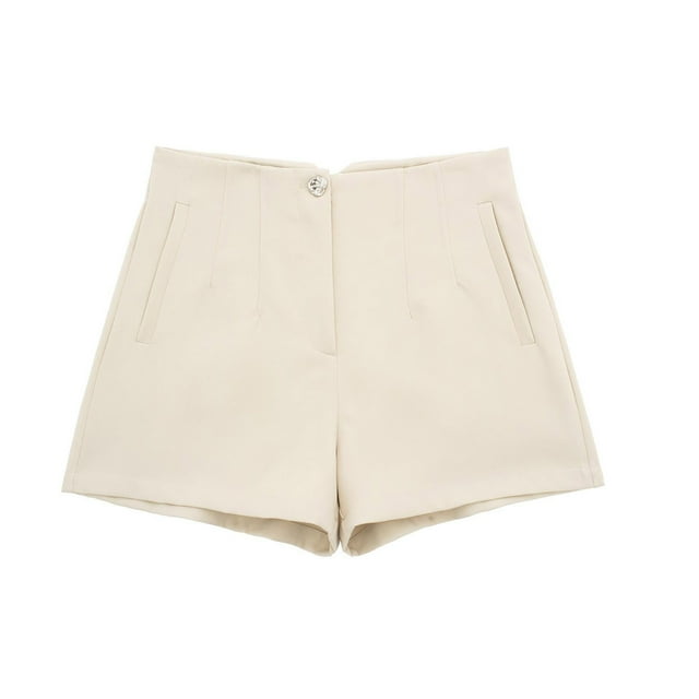 FNFYFH Clearance Ladies Comfortable Loose Fit Solid Summer Shorts Basic Shorts,Beige