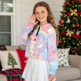 thumbnail image 4 of Xixirimido Cute Dragon Rainbow Pattern Girls Half Zip Sweatshirt Hooded Pullover for Teen Long Sleeve Hoodie Crop Tops with Pocket Fall Winter Clothes Size 9-10, 4 of 7