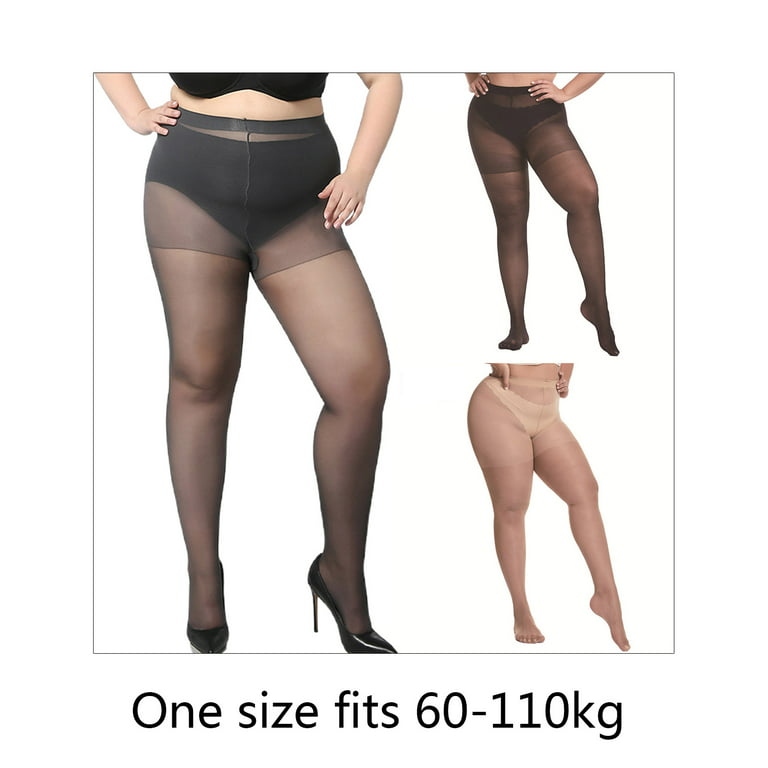  Plus Size Tights For Women, Ultra Large Up To 6x, 20 Colors  Semi Opaque Control Top, Soft High Waist Pantyhose, 3X-4X Cream 2 Pairs