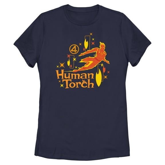 Womens The Fantastic Four: First Steps Retro Human Torch T Shirt