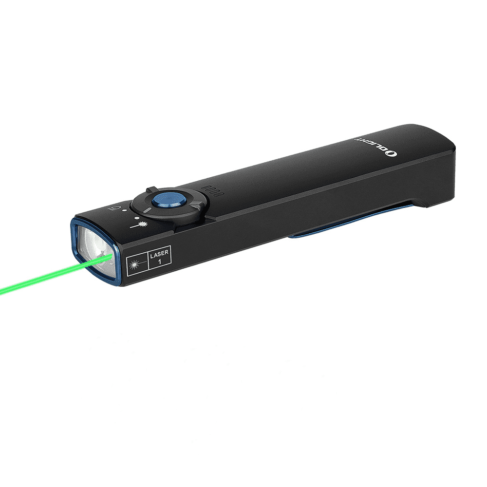 OLIGHT Arkfeld EDC Flat Flashlight, 1000 Lumens White LED Light with Green Beam Combo, Power by Rechargeable Built-in Battery for Outdoors, Emergency, Work (Black)
