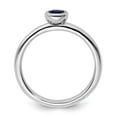 thumbnail image 5 of Auriga Fine Jewelry 925 Sterling Silver Low 4mm Round Created Sapphire Ring for Women Size 8, 5 of 6