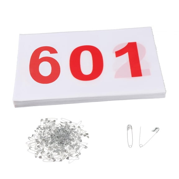 funtasica 100 Pieces Running Bibs Numbered Race Bibs 100 Numbers Athlete Race Numbers 601 to 700
