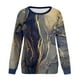thumbnail image 4 of Camiseta suelta estampada a la moda para mujer, blusa de manga larga, cuello redondo, camisetas informales Pompotops  FGAJ7509, 4 of 5
