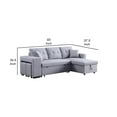 thumbnail image 5 of Everett 93 Inch Sleeper Sectional Sofa, Storage Chaise, Stools, Light Gray- Saltoro Sherpi, 5 of 5