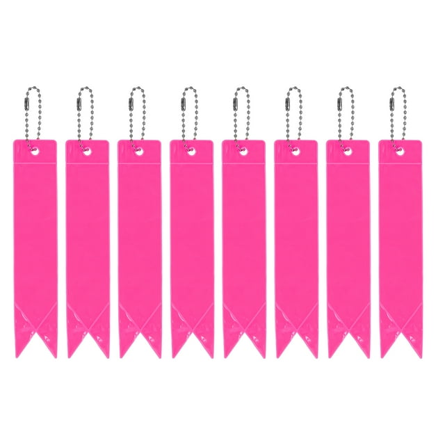 Uxcell Safety Reflector 8 Pack Tag Pendant Reflective Gear for Backpack Cycling Running Wheelchairs Pink