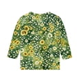 thumbnail image 5 of Cute Tops for Kids Girls Size 7 3/4 Sleeve Daisy Printed Girls Fashion Tee Tops Summer Casual Loose Comdy Crew Neck T-Shirts Green 5-6 Years, 5 of 5