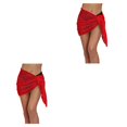 thumbnail image 4 of Qarigey Vestidos de playa Gancho de ganchillo sólido Cubierta de de encaje Tipo de abrigo Cómodo de usar Buena elasticidad corta con Rojo L 2piezas, 4 of 6