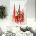 thumbnail image 3 of Russian Tapestry, Watercolor Look Painting of Red Square, Wall Hanging for Bedroom Living Room Dorm Decor, 60W X 80L Inches, Burnt Sienna Pale Yellow Pistachio Green Peacock Green, by Ambesonne, 3 of 5