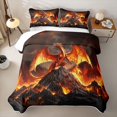 thumbnail image 2 of Feelyou Volcano Red Mountain Dragon Twin Quilt Set for Boys Men, Dark Sky Animal Twin Coverlet Set, Orange, 2 Pieces, 2 of 7