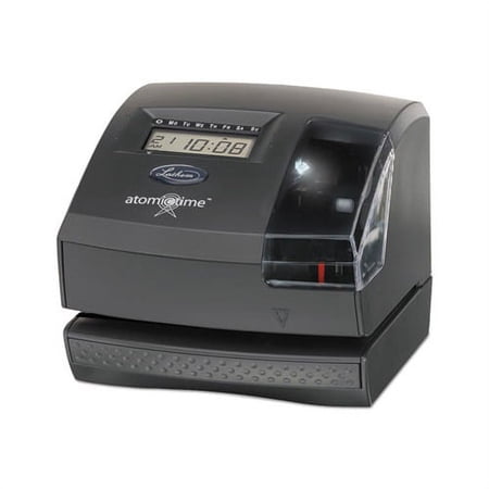 Lathem Time 1600E Wireless Atomic Time Recorder With Tru-Align Feature, Dark Gray