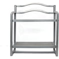 2-Tier Metal Wall Mount Bathroom Storage Rack with Towel Bar, Silver ...
