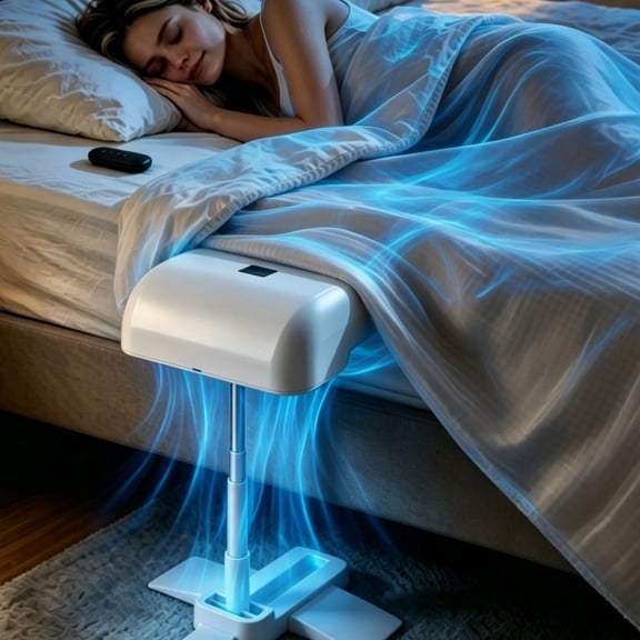 In-Bed Fan Under Sheet Cooling Air Circulator 5 Speeds Quiet Fan with Remote
