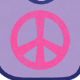 thumbnail image 4 of Inktastic Peace Sign Pink Retro Girls Baby Bib, 4 of 4