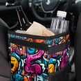 thumbnail image 6 of Graffiti Foldable Car Trash Can Mini Trash Can with Lid Leak-Proof Car Garbage Can Hanging Storage Bag Car Trash Bin, 6 of 6