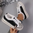 thumbnail image 3 of Xucatan Rhinestone Sneakers for Women Plush Lined Warm Platform Walking Shoes Comfort Casual Round Toe Non Slip up Fuzzy Sneakers Wedding Bridal Party Sparkly Glitter Bling Tennis Shoes Gift, 3 of 8