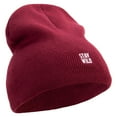thumbnail image 4 of Stay Wild Embroidered 8 inch Acrylic Short Blank Beanie - Maroon OSFM, 4 of 5