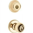 Kwikset 690 Polo Keyed Entry Knob And Sgl Cyl Deadbolt Combo Pack in PB