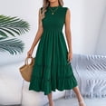 thumbnail image 7 of Women's 2026 Casual Loose Plain Maxi Sundress Smocked Elastic Waist Tank Dress Sleeveless Summer Beach Tiered Long Dresses, 7 of 7