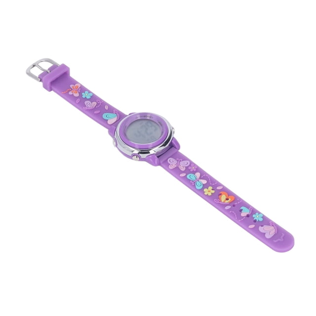 LED Kids Watch, Birthday Gift Backlight Cartoon Children Watch Cute For Sports Pink,Rose Red,Dark Purple,Light Purple,Blue