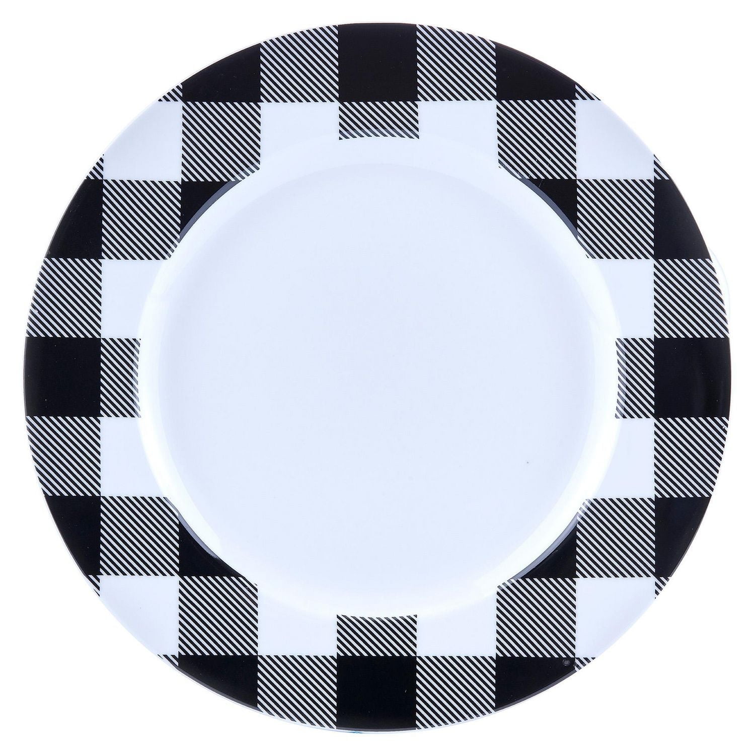 Ensemble de service 16PC Carreauté Blanc Noir