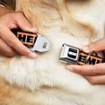 thumbnail image 2 of Hemi Pet Collar, Dog Collar Metal Seatbelt Buckle, Hemi Bold Black Orange White Black, 13 to 17 Inches 1.5 Inch Wide, 2 of 9