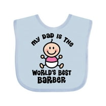 Inktastic My Daddy Worlds Best Barber Girls Baby Bib