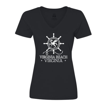 Inktastic Virginia Beach VA Nautical Women's V-Neck T-Shirt