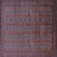 thumbnail image 1 of Ahgly Company Indoor Square Oriental Light Blue Industrial Area Rugs, 7' Square, 1 of 4