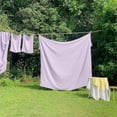 thumbnail image 6 of Simple&Opulence 100% Linen Sheet Set Solid Color-4 Pcs Washed French Linen Bed Sheets-Breathable Bedding Set-1 Flat Sheet,1 Fitted Sheet,2 Pillowcases (King,Lilac), 6 of 9