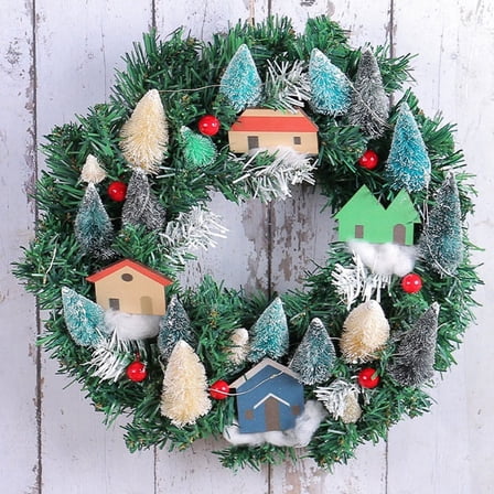 Christma Decorations - Christmas Wreaths for Front Door-Xmas Village Wreath Holiday Decor Home Wall Window Indoor