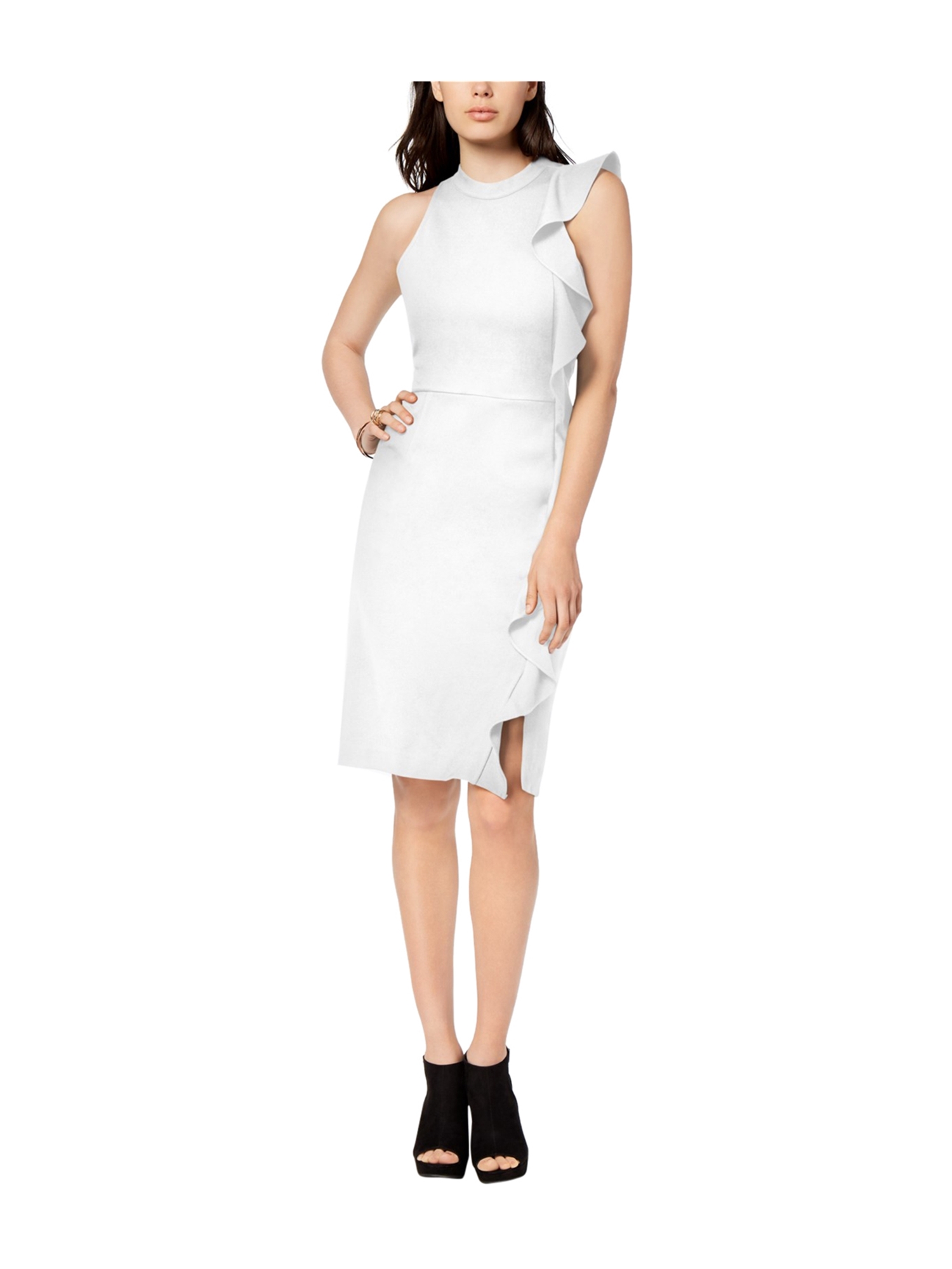 white ponte knit dress