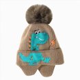 thumbnail image 5 of Boys Beanie Knitted Cute Dinosaur Cartoon Hat Kids Winter Warm Hat for 3-6 Years Toddler Kids Boys, 5 of 6