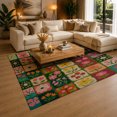 thumbnail image 3 of Gelasgo Colorful Floral Velvet Area Rug, Botanical Flower Decorative Carpet, Soft Indoor Floor Mat for Bedroom Living Room Nursery Playroom Home Decor, 3 of 5