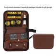 thumbnail image 4 of 6 in 1 Golf Accessory Bag PU Leather Large Capacity Brown Classic Golf Essentials Storage Case, 4 of 7