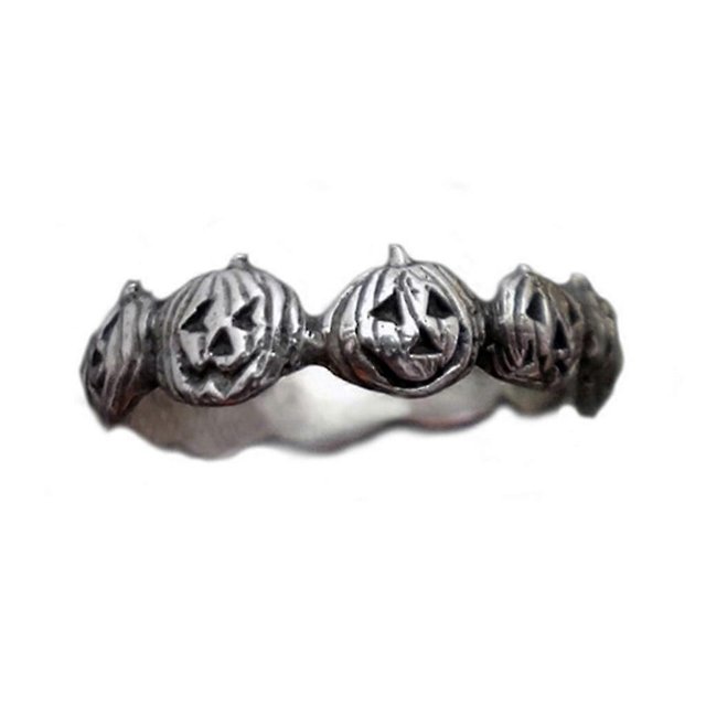 Anillo de calabaza de Halloween, estilo vintage, anillo de calabaza para la cabeza, anillo para el dedo, joyería unisex, varios tamaños disponibles, 7