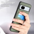 thumbnail image 6 of Phone Case for Google Pixel 7A 5G 2023 Wallet Cover with Tempered Glass Screen Protector and Slim Ring Stand Credit Card Holder Magnetic Leather Cell Accessories Pixel7A A7 Women Men Green, 6 of 7