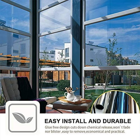 One Way Window For Daytime Privacy Reflective Sun Blocking Mirror Tint Security Uv Vinyl Stickers Glass Decal Sliding Door Static Cling Paper Non Adhesive 35 4 Inch X 6 Canada One Way Window For Daytime Privacy, Sliding Door Tint