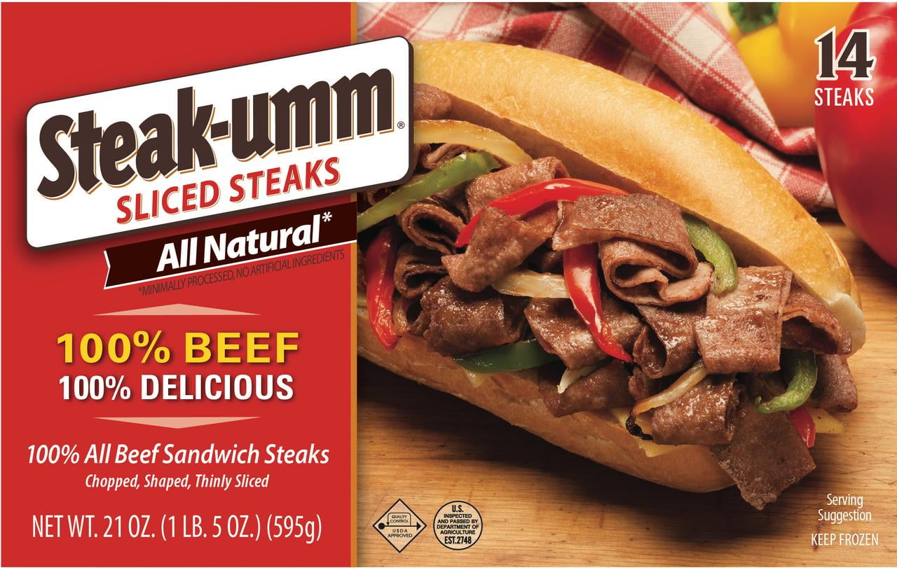 Steak-Umm Frozen Sliced Beef Steaks, 21.0 oz, 14 Count