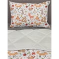 thumbnail image 3 of Cartoon Comforter & Sham Bedding Set, Happy Floral Forest Animals Deer Bunny Birds Insects and Squirrel, 3 pcs Duvet Set Microfiber Filling Quilt, 5 Sizes, MUlticolor, by Ambesonne, 3 of 4
