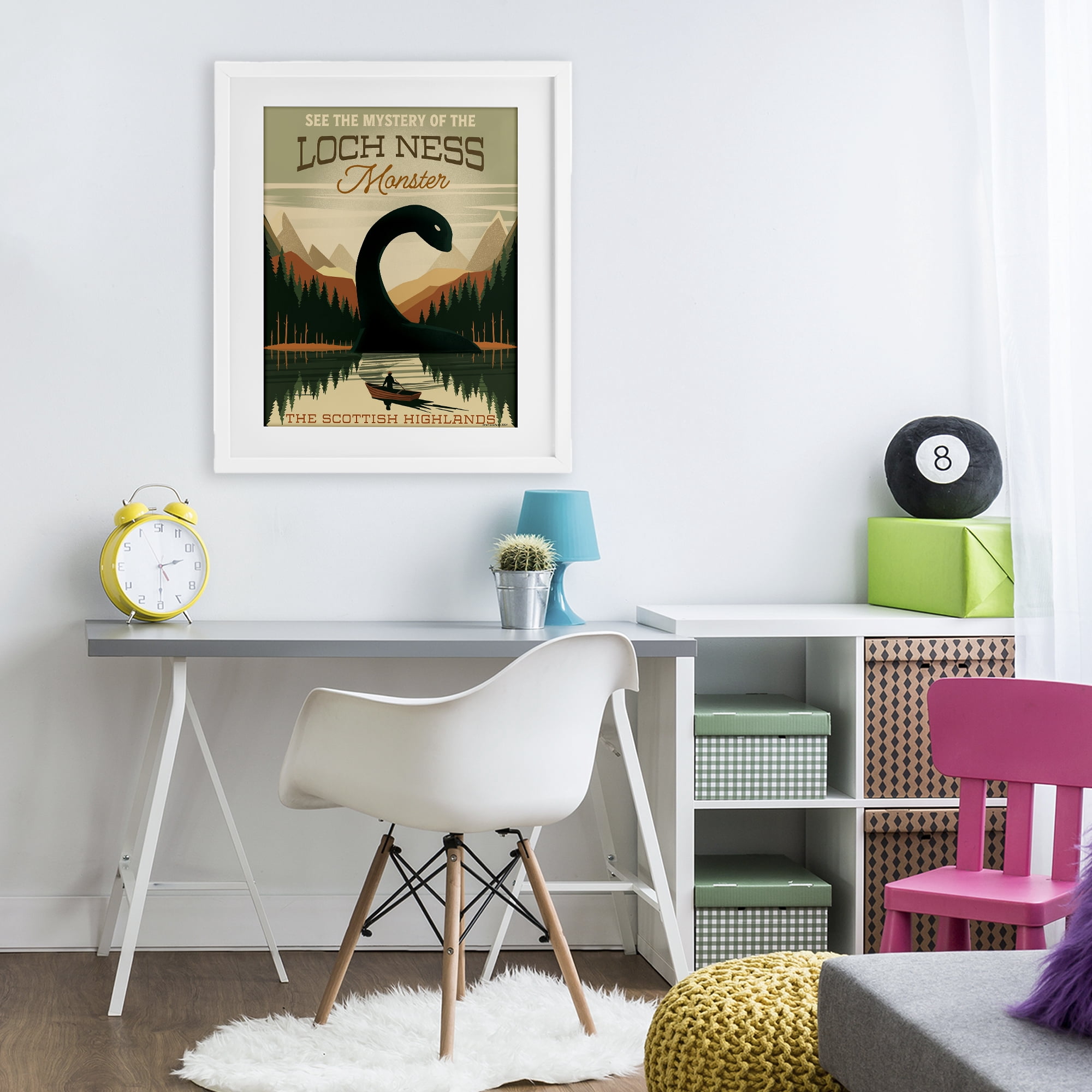 Stupell Industries Folklore Monster Tourism White Framed Print Under Glass, design by Omar Escalante