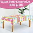 thumbnail image 2 of YMARPT Easter Tablecloth, Colorful Easter Plastic Party Table Cover, Disposable Waterproof Rectangle Picnic Table Cloth, Easter Spring Holiday Party Decorations Supplies, 53.9x107.8inch, 2 of 5