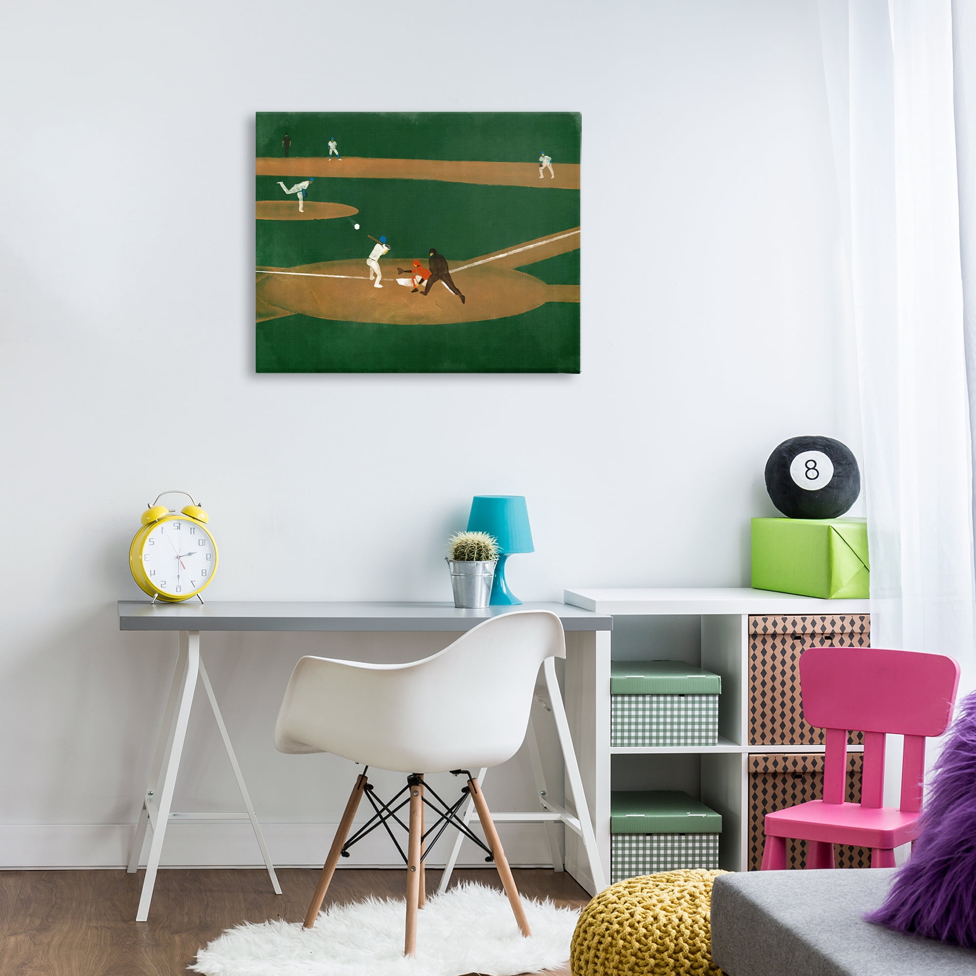 Stupell Industries Baseball Field View Sports Painting Wrapped Canvas Art Print Wall Art, 30 x 24