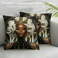 thumbnail image 3 of RUIYC Black Girl Throw Pillow Cover Cushion Cover for Kids Teens Adults Lovely Silver Fallen Stars Romantic Cushion Case for Bedroom Couch, 3 of 5