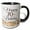 Black/White, variant on 3drose, Happy 70th Birthday with Peach Flowers, 15oz Two-tone Blue Mug