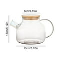 thumbnail image 3 of High Borosilicate Glass Water Pitcher | Large Capacity Steel Handle Pot | Cold & Hot Beverage Carafe | Transparent | Flame Safe | Easy Clean Wide Mouth | 18.4CM | 379g/501g, 3 of 8