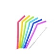 thumbnail image 1 of Injueey Juego de pajitas de silicona reutilizables de 6 uds, pajitas largas y flexibles con cepillos de limpieza para pajitas de fiesta de barra de vaso Mostrada 24.5 x 1.15 x 0.92 cm Injueey JJ23580-01, 1 of 6