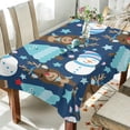 thumbnail image 4 of SKYSONIC Christmas Snowman Tablecloth Waterproof Washable Polyester Square Table Cover Durable Tablecloth for Kitchen Dining Table Party Decor (54 X 72 Inch), 4 of 7