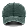 thumbnail image 5 of XIAOCHA Men's Solid Washed Baseball Cap Adjustable Hat Band Baseball Hats Farm Dad Caps,Dark Green, 5 of 5