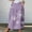 Purple, variant on Womens Skirts Clearance Summer Maxi Skirt,Women's Printed Elastic Waistband Pleated Pocket Skirt With Mid Calf Skirt White XXXL